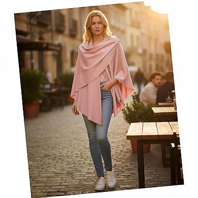 Womens Open Front Poncho Sweater Wrap Knitted Elegant Shawl Cape for Spring Fall Winter