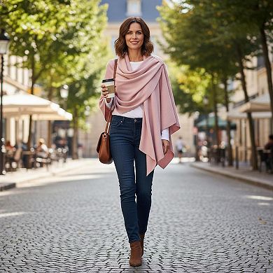 Womens Open Front Poncho Sweater Wrap Knitted Elegant Shawl Cape for Spring Fall Winter
