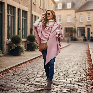 Womens Open Front Poncho Sweater Wrap Knitted Elegant Shawl Cape for Spring Fall Winter