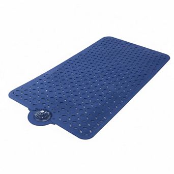 Non Slip Bath Mat Tub Shower with Hair Catcher Detachable TPE Big Drain Holes Ultra Grip 39x17