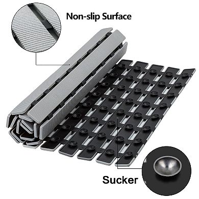 Shower Mat Non Slip Bathtub Suction Cups Drain Holes Easy Dry Easy Cut TPE PP Material