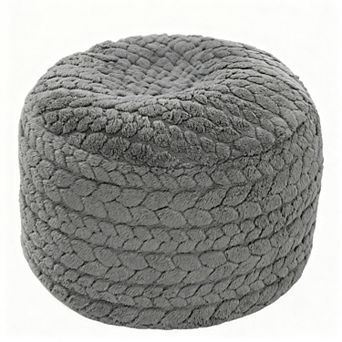 Round Pouf Ottoman 20x20x14 Boho Foot Rest High-Density Foam Non-Slip Living Room Bedroom