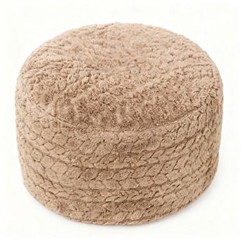 Round Pouf Ottoman 20x20x14 Boho Foot Rest High-Density Foam Non-Slip Living Room Bedroom