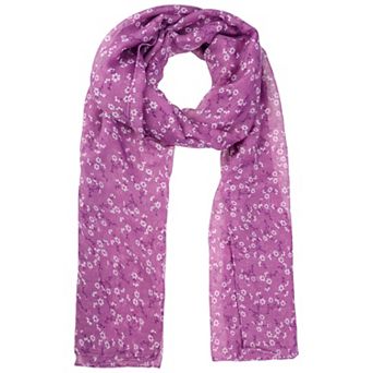 Women's Floral Printed Long Scarf Lightweight Soft Sheer Head Wrap Shawl Scarves for All Season