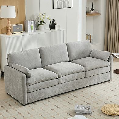 Pnronnc 3 Seater Cloud Sofa Couch Upholstered Chenille Sofa with Plush Cushion