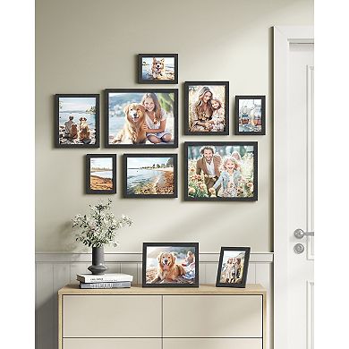Set of 10 Photo Frames with Glass Fronts for Gallery Wall Display