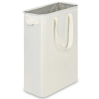 Slim Collapsible Laundry Basket Narrow Hamper With Handles Durable 600D Oxford Fabric Small Spaces