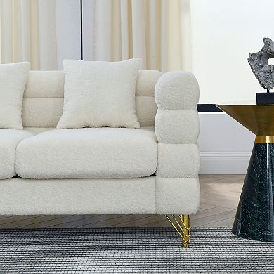 Pnronnc Oversized 2 Seater Sofa, Comfort Deep Seat Loveseat Sofa with 2 Pillows