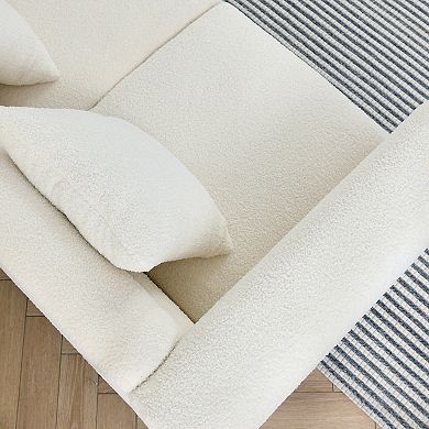 Pnronnc Oversized 2 Seater Sofa, Comfort Deep Seat Loveseat Sofa with 2 Pillows