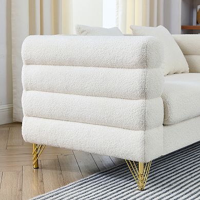 Pnronnc Oversized 2 Seater Sofa, Comfort Deep Seat Loveseat Sofa with 2 Pillows