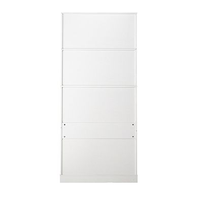 Pnronnc 72" Freestanding Fluted Kitchen Pantry Cabinet with Drawers and 6 Door Shelves