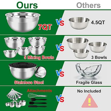 12PCS Stainless steel measuring cup set, stackable, for baking