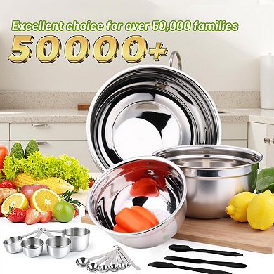 12PCS Stainless steel measuring cup set, stackable, for baking
