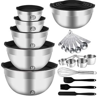 12 pc Stainless steel measuring cup set, stackable, for baking