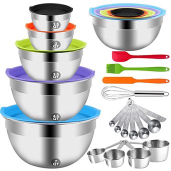 12 pc Stainless steel measuring cup set, stackable, for baking