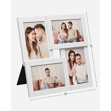 4-Opening Collage Picture Frame, MDF Display with Glass Panel, for Home or Office