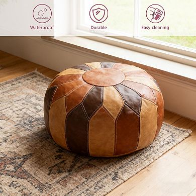 Unfilled Footstool Storage Ottoman Round Bohemian Mat