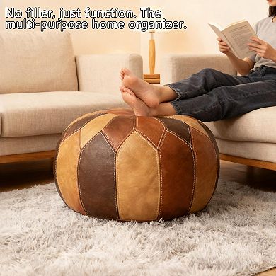 Unfilled Footstool Storage Ottoman Round Bohemian Mat