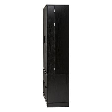 Pnronnc 72" Freestanding Locker Fluted Kitchen Pantry Cabinet with Drawers and Door Racks