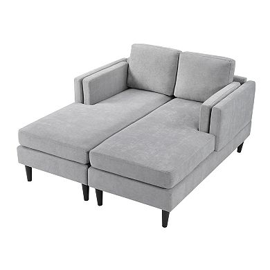 Pnronnc Chenille Convertible Sofa Bed, Modern Chaise Lounge Upholstered Couch