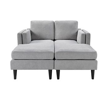 Pnronnc Chenille Convertible Sofa Bed, Modern Chaise Lounge Upholstered Couch