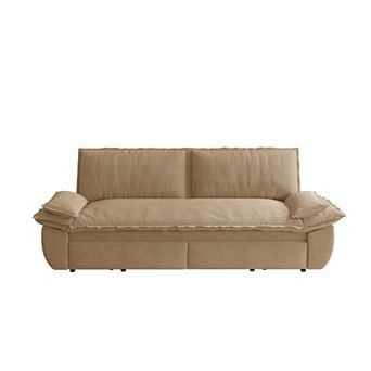 Pnronnc Corduroy Convertible Sofa Bed, Sleeper Loveseat Sofa Pull Out 3 Seat Sofa