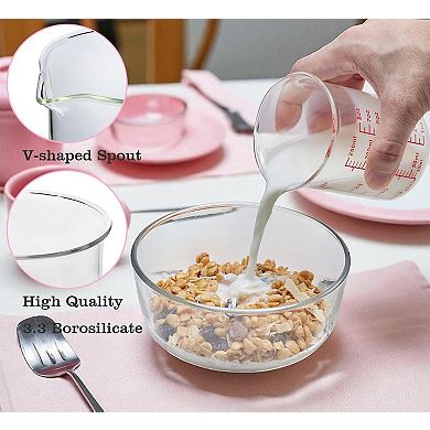 Glass Measuring Cup Set 60ml 120ml 250ml