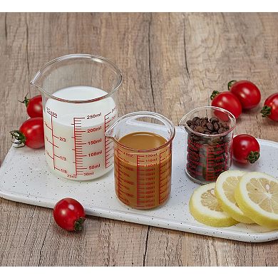Glass Measuring Cup Set 60ml 120ml 250ml