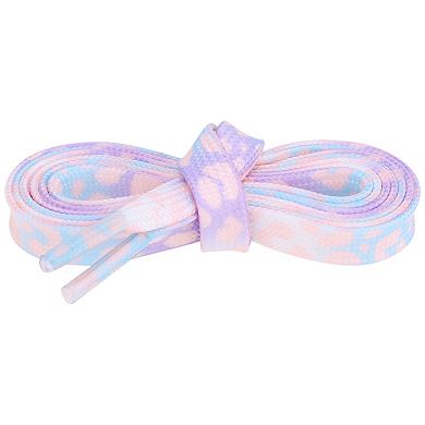 Women's Leopard Shoelaces Tie Dye Gradient for Sports Sneakers 2 Pairs 35.4"