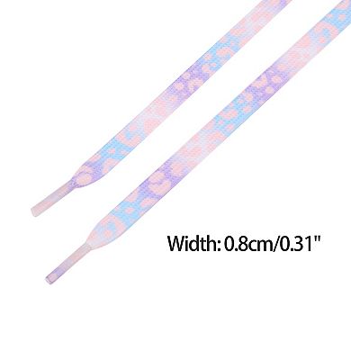 Women's Leopard Shoelaces Tie Dye Gradient for Sports Sneakers 2 Pairs 35.4"