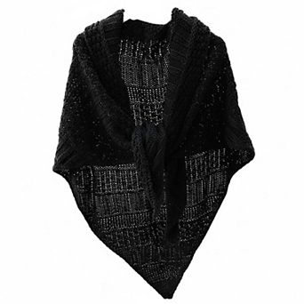 Women's Triangle Knotted Shawl Wrap Casual Knitted Scarf Retro Cape Travel Stole Shoulder Top