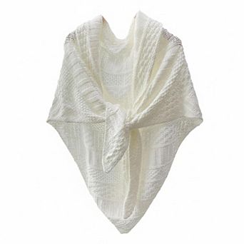 Women's Triangle Knotted Shawl Wrap Casual Knitted Scarf Retro Cape Travel Stole Shoulder Top