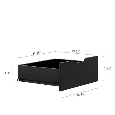 Pnronnc Entryway Hall Tree with Hooks, Motion Sensor Light, 2 Drawers, Open Shelves, Black