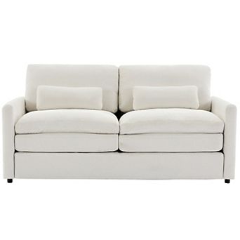 Pnronnc Modern Loveseat Sofa, Small Space Cloud Couch Chenille Upholstered Sofa
