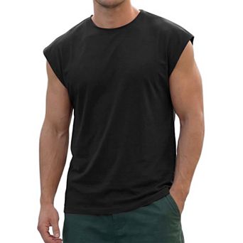 Men's Workout Tank Top Loose Fit Muscle Gym Casual Summer Sleeveless T-Shirts
