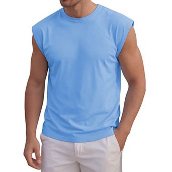 Men's Workout Tank Top Loose Fit Muscle Gym Casual Summer Sleeveless T-Shirts