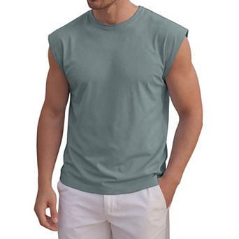 Men's Workout Tank Top Loose Fit Muscle Gym Casual Summer Sleeveless T-Shirts