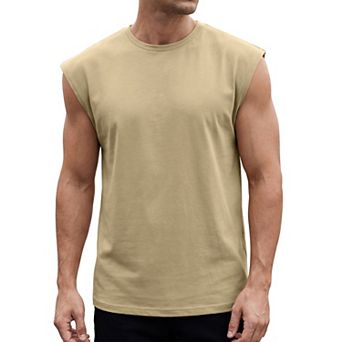 Men's Workout Tank Top Loose Fit Muscle Gym Casual Summer Sleeveless T-Shirts