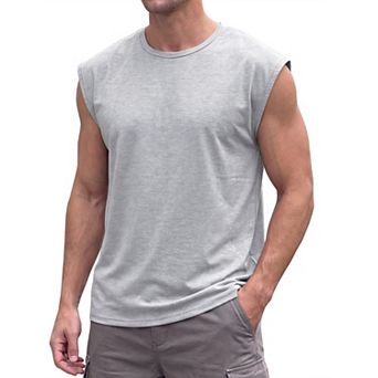 Men's Workout Tank Top Loose Fit Muscle Gym Casual Summer Sleeveless T-Shirts