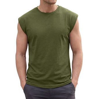 Men's Workout Tank Top Loose Fit Muscle Gym Casual Summer Sleeveless T-Shirts