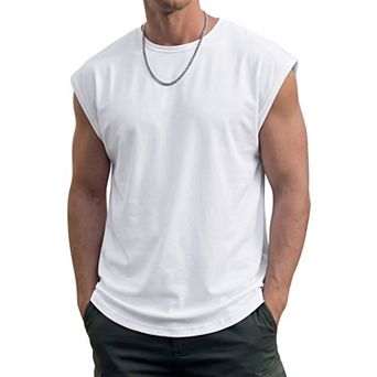 Men's Workout Tank Top Loose Fit Muscle Gym Casual Summer Sleeveless T-Shirts