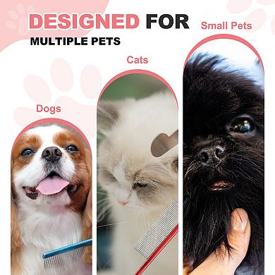 Grooming Pet Comb, Cat Hair Trimmer Combs Loose Hair Removal 2PCS