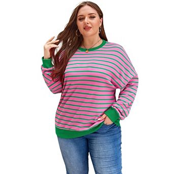 Waffle Knit Crew Neck Plus Size Sweatshirt