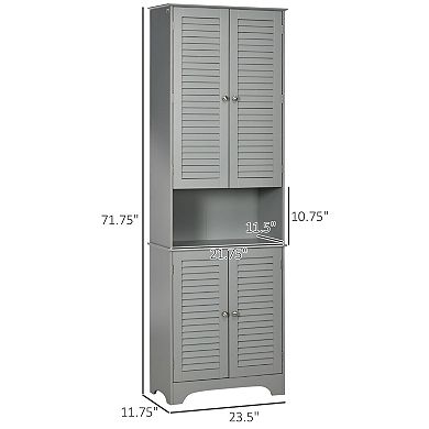 Tall Bathroom Storage Cabinet with Adjustable Shelves for Narrow Spaces