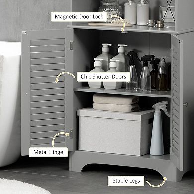 Tall Bathroom Storage Cabinet with Adjustable Shelves for Narrow Spaces