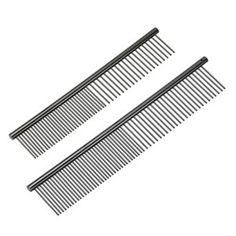 Dog Cat Comb, Pet Combs Stainless Steel Teeth Grooming Tool 2 pc