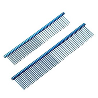 Dog Cat Comb, Pet Combs Stainless Steel Teeth Grooming Tool 2 pc