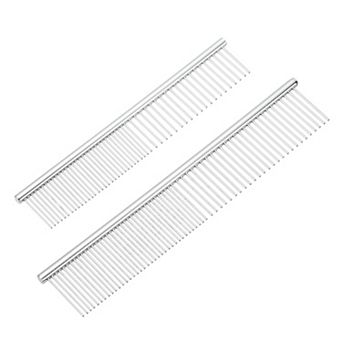 Dog Cat Comb, Pet Combs Stainless Steel Teeth Grooming Tool 2 pc