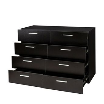47 inch 8-Drawer Dresser for Multi-Room Storage and Organization - Black