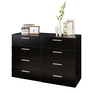 47 inch 8-Drawer Dresser for Multi-Room Storage and Organization - Black
